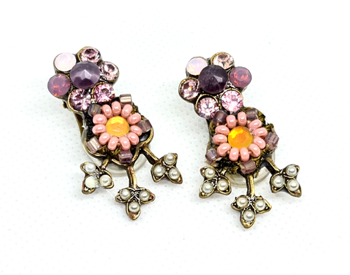 Lovely Michal Negrin Clip-On Earings With Colourful Crystals Israel #44# - Picture 3 of 8