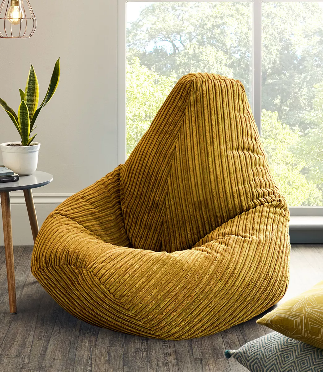 Jumbo Cord Beanbag Chair Large Bean Bag in Jumbo Cord Highback