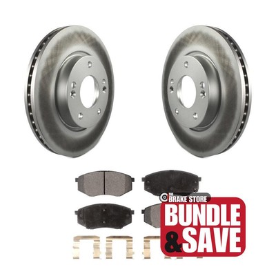 Front Coated Brake Rotors Semi-Metallic Pad Kit For 2010-2012 Hyundai Tucson FWD
