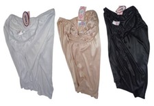 Camille Womens Waist Half Slip size 14 side slit 3 pack White Nude Black