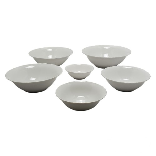 Stackable Wave Bowls Off White Scalloped Dishes By Gallery Tabletops 6 Sets 12" - Picture 11 of 14
