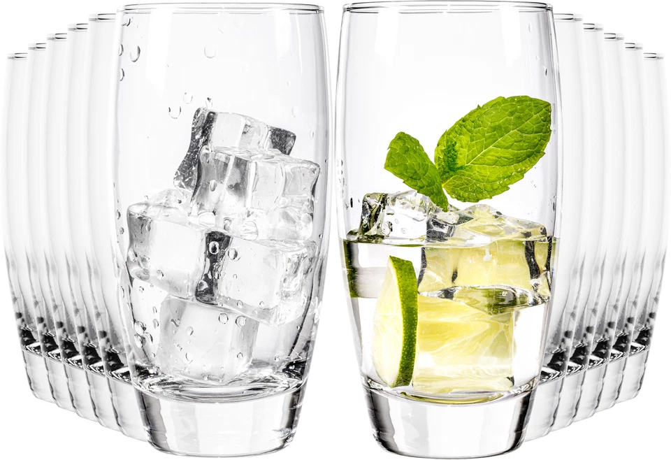 12 Stück Wassergläser 350ml groß Trinkglas Longdrinkglas Set Saftglas Gläser