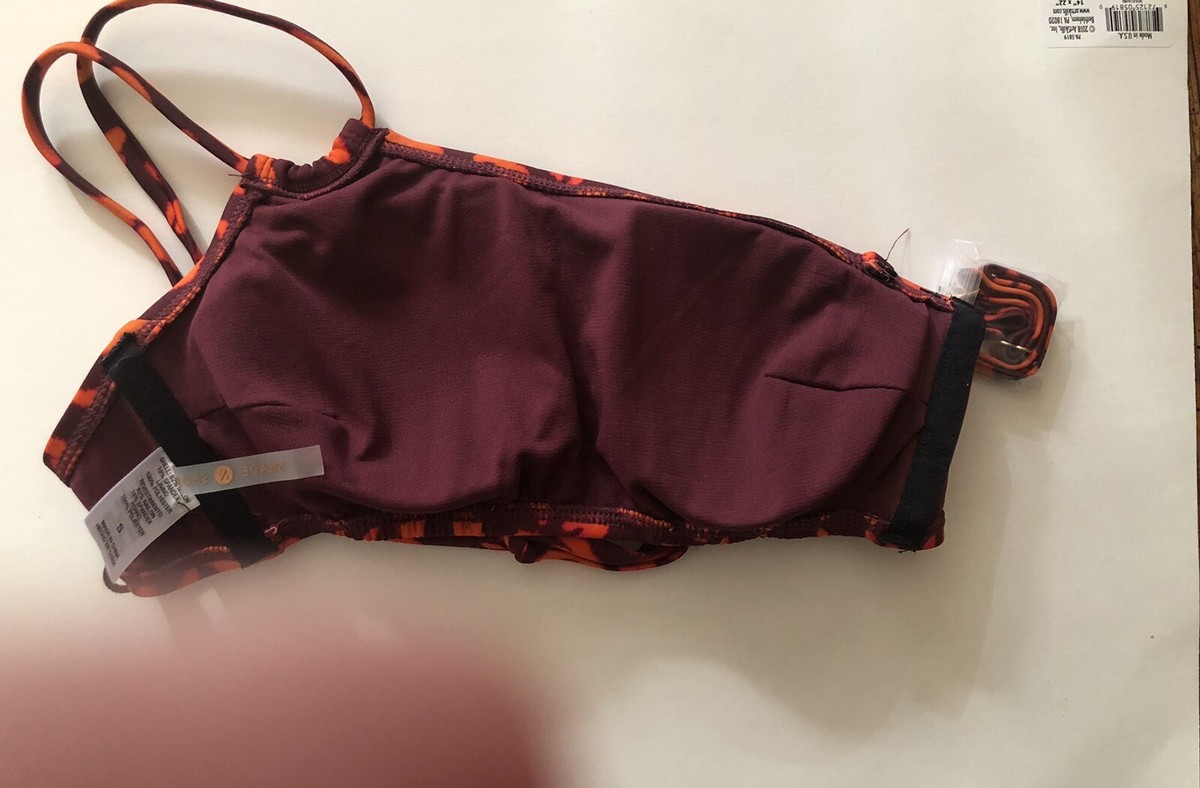 Shade & Shore Women's Bikini Swim Top Red Animal Print Small (4-6