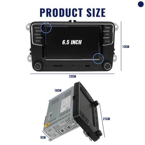 6.5" RCD440 PRO CarPlay Android Auto Rear USB Radio Stereo Für VW Passat Golf CC - Bild 4 von 12