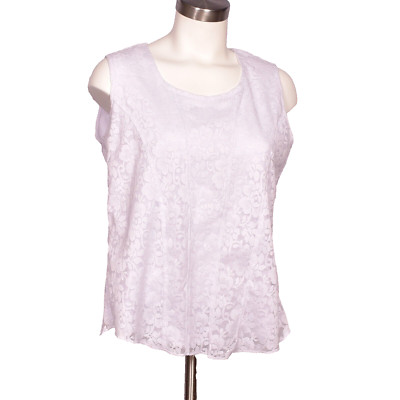 N Touch Women's White Lace Tank Top Size Small