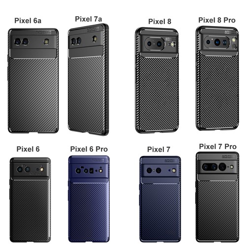 For Google Pixel 7/8 Pro Slim Carbon Fiber Shockproof Case with Screen Protector - Picture 2 of 20