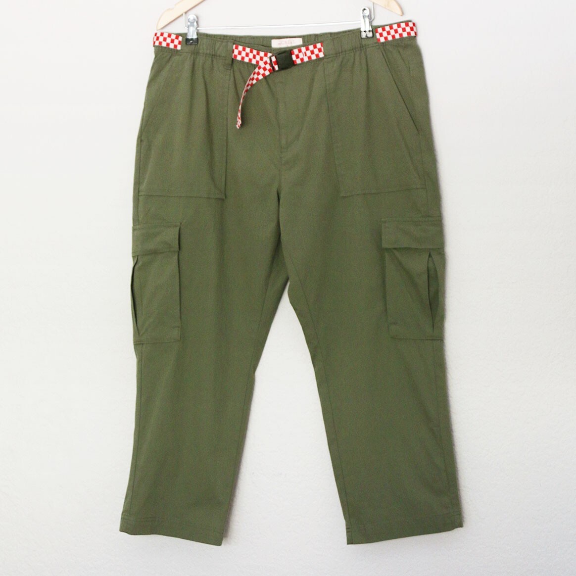 NEW The Great. + Eddie Bauer The Canvas Hiking Cargo Pants 16 Olive Green $150 image 2
