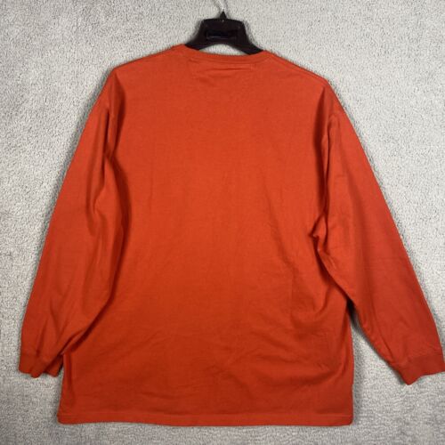 Duluth Shirt Mens 2XL Orange Long Sleeve Pullover Crew Neck Workwear Cotton - Picture 4 of 8