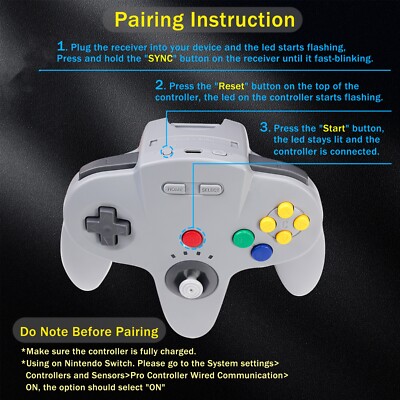2.4G Wireless N64 Controller Joysticks for Nintendo 64 N64 Console