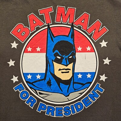 VTG BATMAN FOR PRESIDENT T-SHIRT MENS Medium Y2K Trump Dark MAGA DC Comics USA