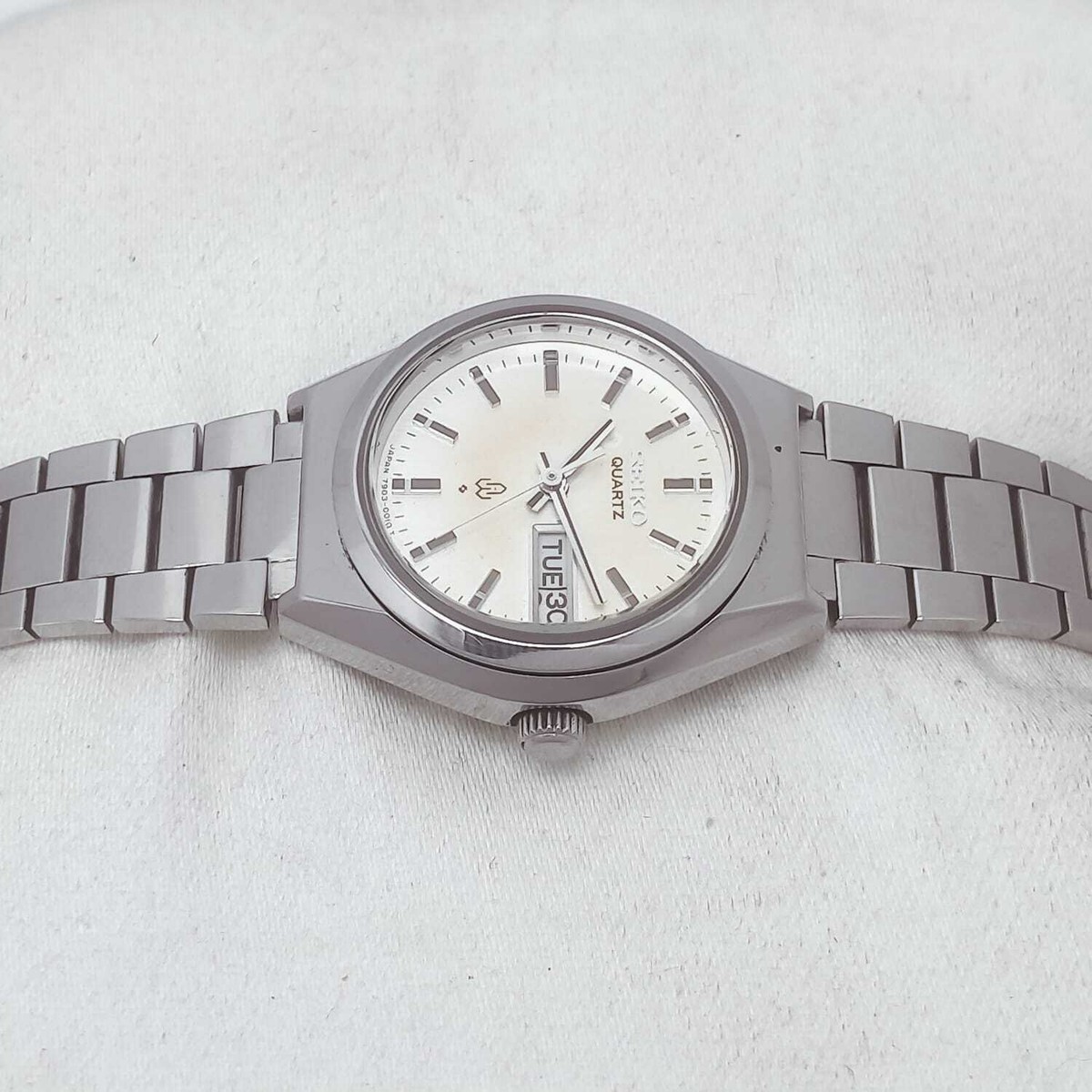 せいこー Seiko 7903-0010 Quartz Day/Date Patina Dial Vintage Women