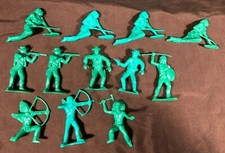Lot of Vintage Plastic Cowboys  Indians Green