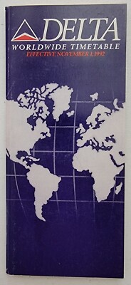 DELTA AIR LINES - SYSTEM TIMETABLE - 1 NOVEMBER 1992