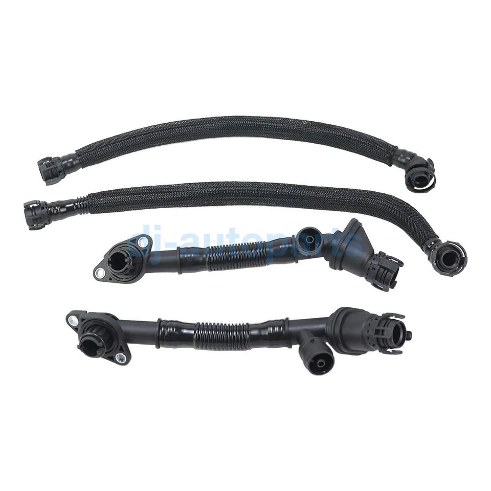 4pcs Left+Right Crankcase Breather Vent Hose for BMW X5 X6 550i 650i 750i 750Li Foto 2 de 4