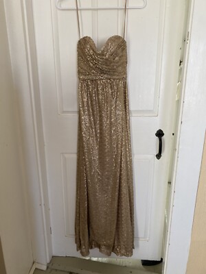 Women's Amsale 'London' Sequin Tulle Strapless Column Gown, Size 2