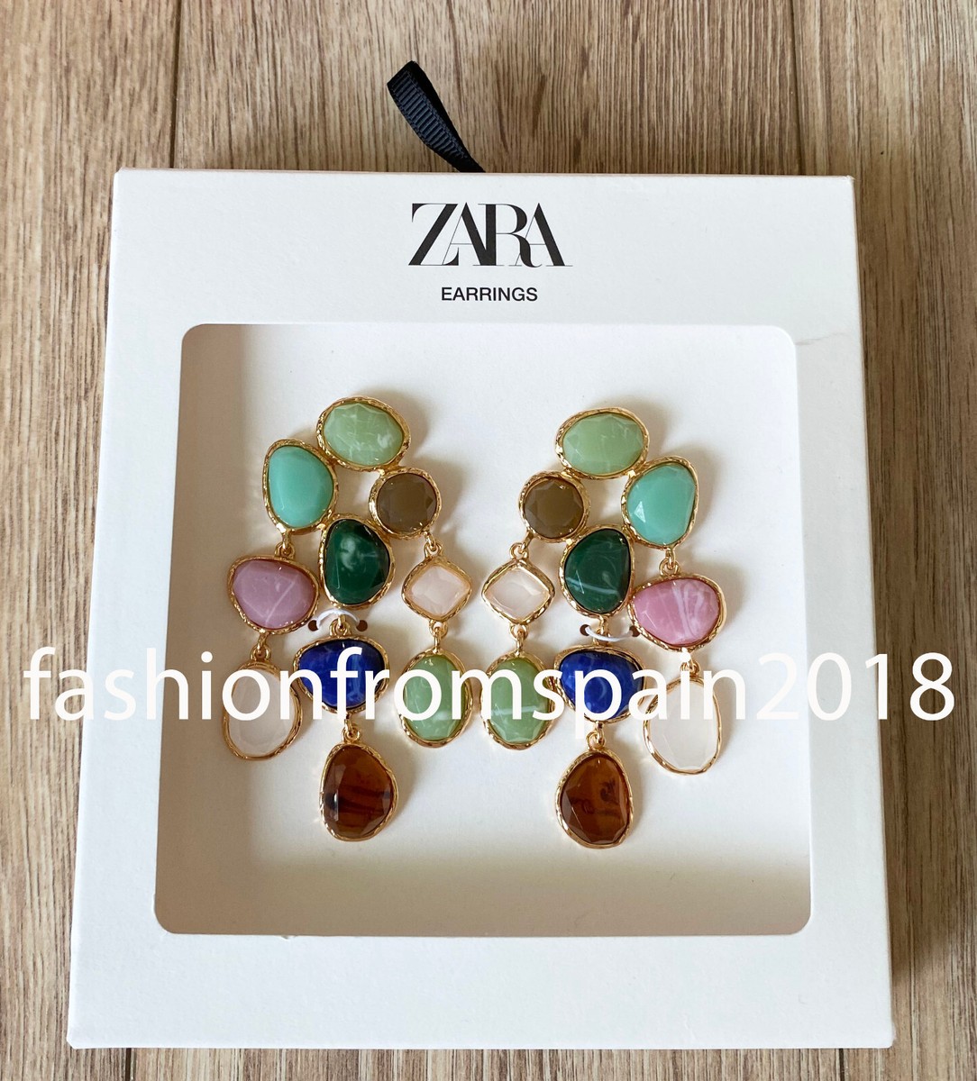 ZARA NEW WOMAN METAL DANGLE STONE-EFFECT APPLIQUÉS RESIN