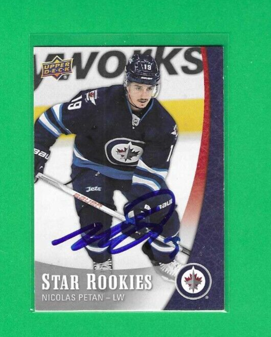 NICOLAS PETAN 201516 UPPER DECK WINNIPEG JETS STAR ROOKIES AUTOGRAPH