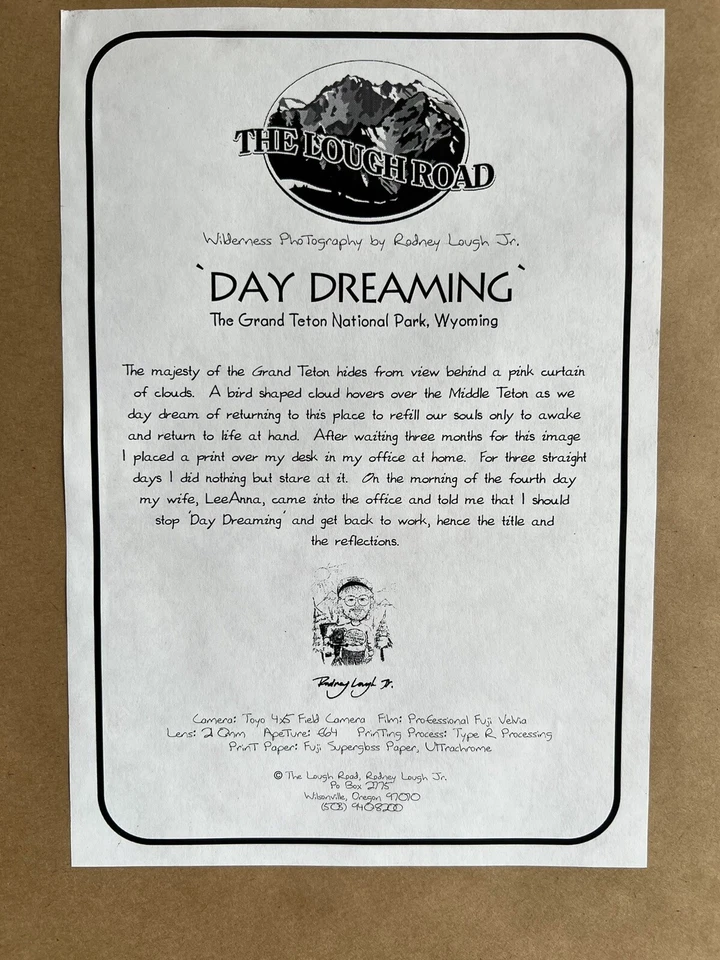 Estampa Rodney Lough Jr Day Dreaming Grand Teton National Park 20 x 16" - Imagem 2 de 4