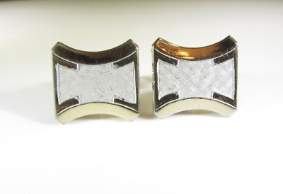 Gold Tone Cufflinks with Textured Bowtie Design