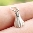Small Ghost Spooky Charm Dangle Pendant 3D  925 Sterling Silver Halloween Gift