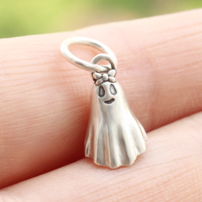 Halloween Spooky Ghost 3D 925 Solid Sterling Silver Charm MADE IN USA - Foto 4
