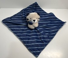 Just One You Carters Lovey Security Blanket Plush Blue Gray Stripe Tiger Cat