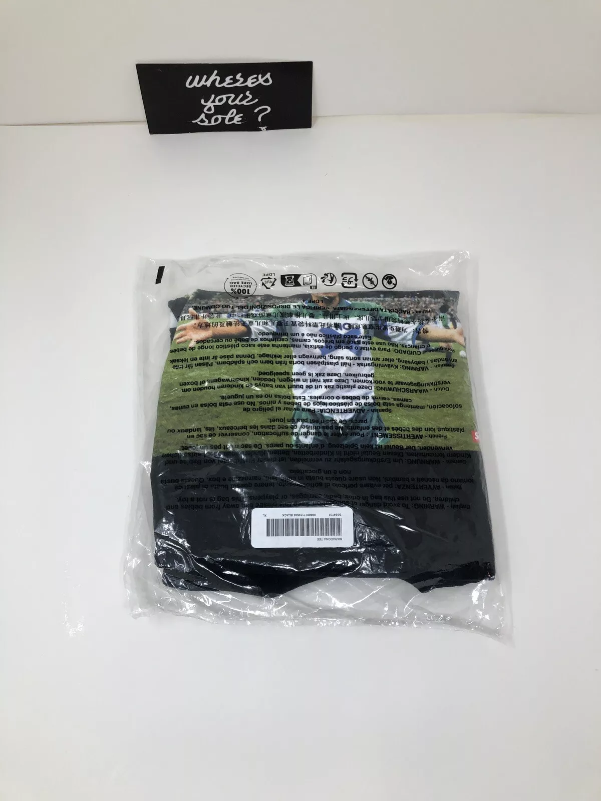 Tee shirt Supreme Maradona extra large XL noir neuf DS SS24