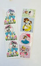 2 Violette Strip Stickers Spring Easter Girls Dogs Planner  Scrapbook Crafts