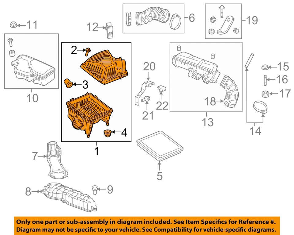 Used Air Cleaner Assembly fits: 2019 Buick Envision 2.5 Grade A — 第 2/4 张图片