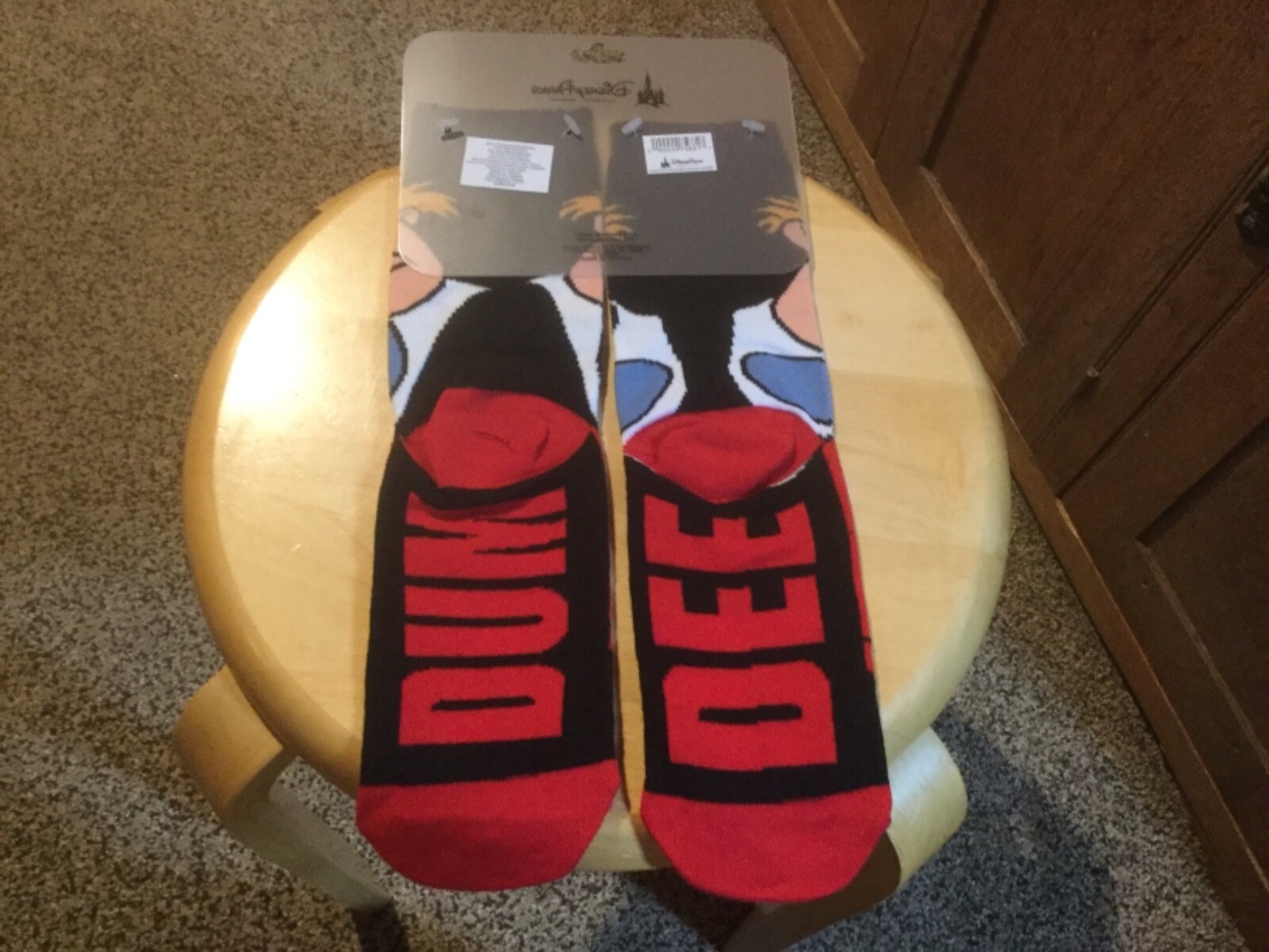Disney Tweedle Dee and Tweedle Dum Sox.  New.  Adult.