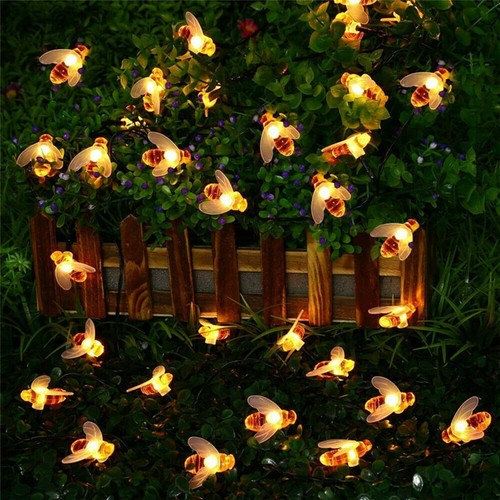 50 LED Solar Powered Bee String Lights Outdoor Yard Garden Decor Waterproof Lamp - Picture 12 of 12