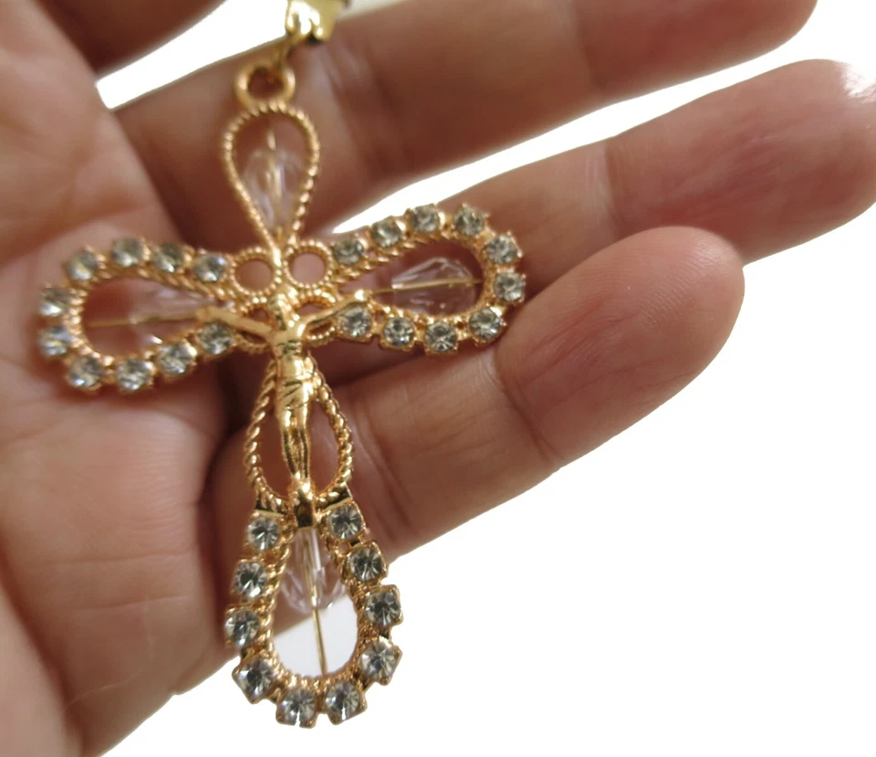 10 x Llavero Cruz Oro o Plata, Boda Bautizo Bautizo Membrillo Novia Foto 3 de 4