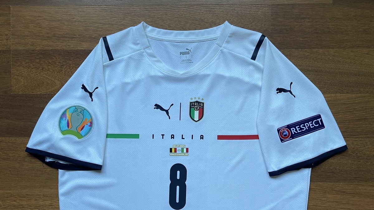 ITALY PUMA 2020 EURO FOOTBALL SOCCER AWAY JERSEY #8 JORGINHO SIZE