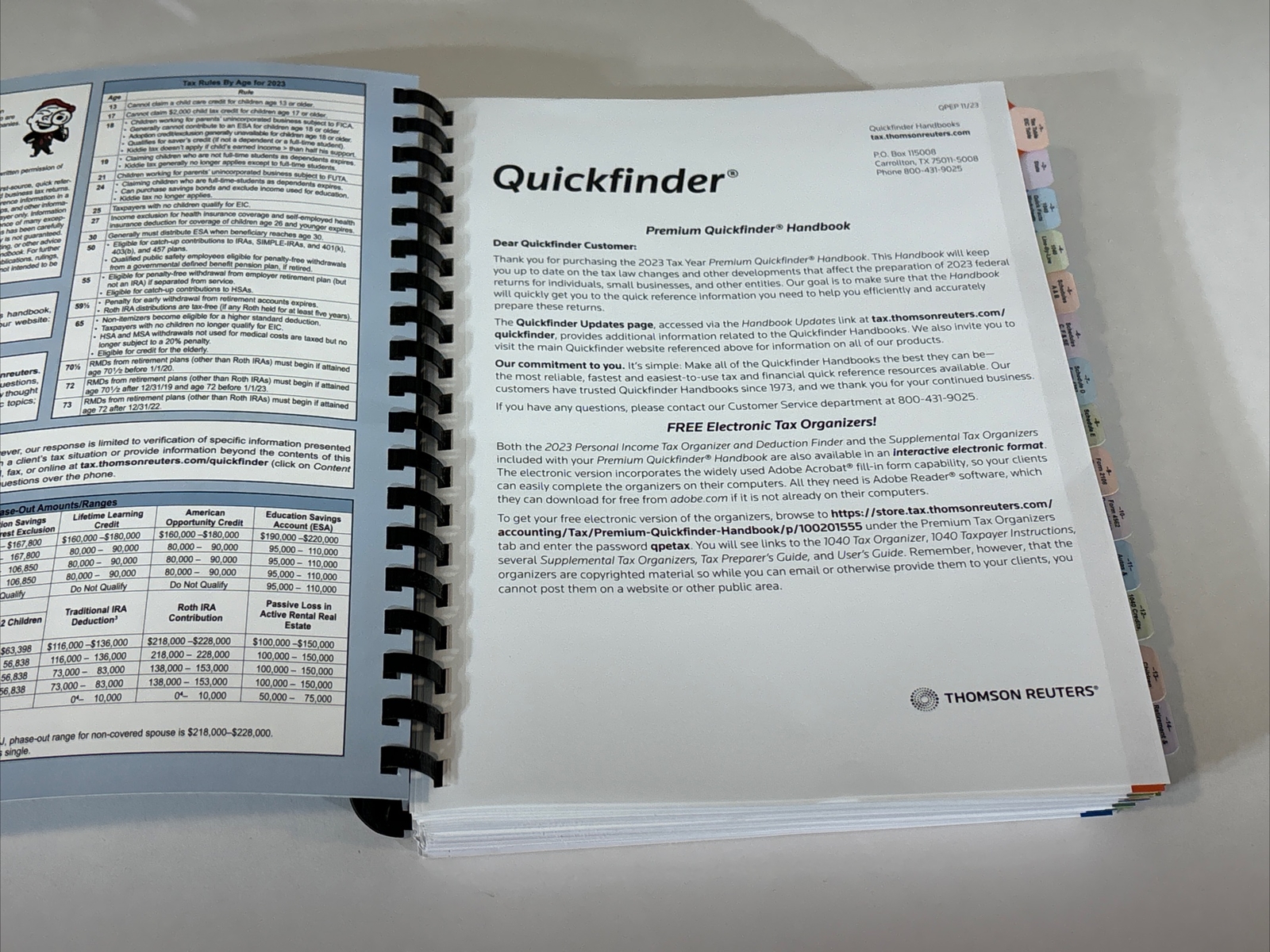 Premium Quickfinder Handbook 2023 Tax Year Thomson Reuters Tax Preparation Book eBay