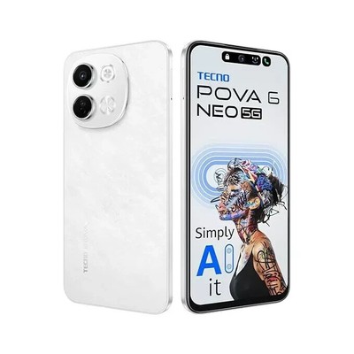 TECNO POVA 6 NEO (8GB+256GB) White 6nm D6300 Advanced AI Features Global Version