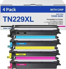 4x TN229 TN229XL Toner fit for Brother MFC-L3780cdw HL-L3280cdw L3220cdw Printer