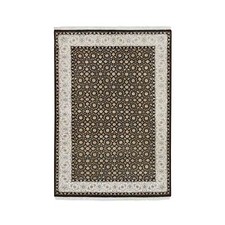 4' x 6' Black Herrita Design 250 KPSI Soft Wool Hand Knotted Rug R65393
