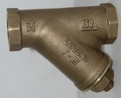 Legend Valve 1 1/4 Inch Y Strainer Bronze FNPT Ends 105-504