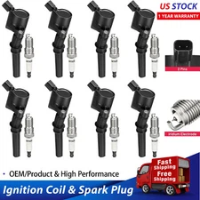 8PCS Ignition Bobinas Pack and Iridium Spark Plug For Ford F-150 4.6L 5.4L V8 DG