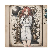 Manga / Anime Style / Steampunk Pop Art Canvas Stretched On Wood Frame 24"x24"