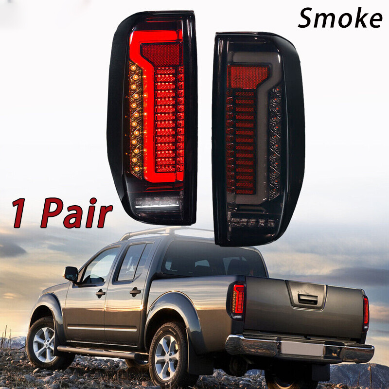 1 Pair LED Smoke Tail Lights for Nissan Navara D40 Frontier 2005-2014 Rear Lamps