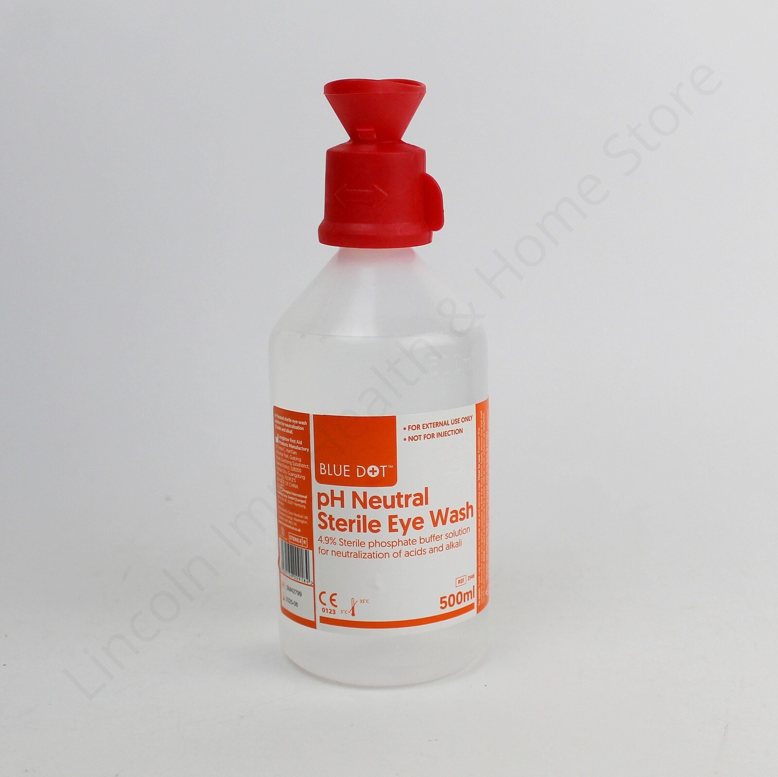 pH Neutral Sterile Eye Wash  for Neutralization of Acids and Alkali. 500ml