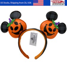 Disney-Park's Minnie Ears Halloween Pumpkin Ears Jack O' Lantern Headband