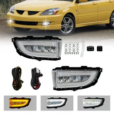 LED Fog Lights Front Bumper Lamps For 2004-2006 Mitsubishi Lancer with DRL