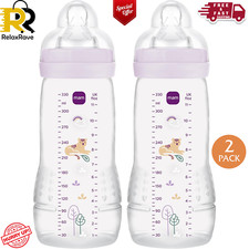Image of MAM Easy Active Baby Bottle with Fast Flow MAM Teats Size 3, Twin Pack, 330 ML