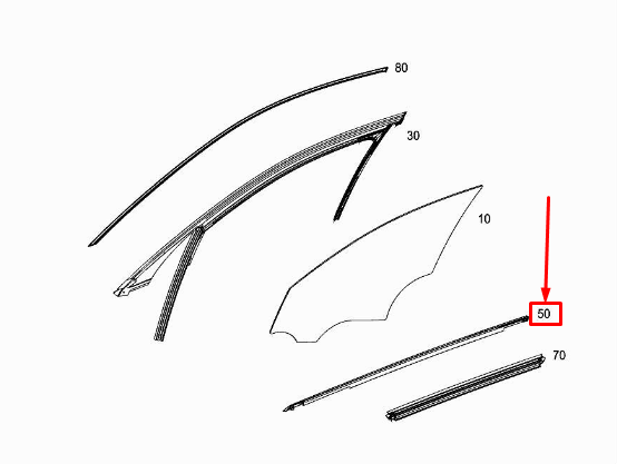 Neu MERCEDES-BENZ C W205 Fensterdichtung vorne rechts A2057202024 Original