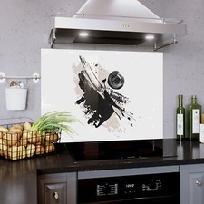 Glass Splashback Kitchen Tile Panel Backsplash ANY SIZE Abstract Paint Texture