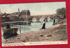Old Dee Bridge Mill Fishing Chester pc 1905 JWS J Welch & Sons FAULT AS314