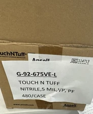 Ansell 92-675VE  Touchntuff, Disposable Nitrile Gloves, Size L*Case*