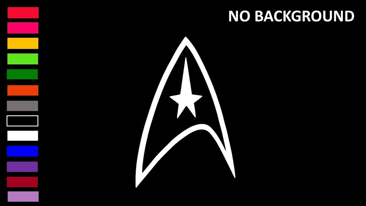 Autocollant Mural Star Trek - Symbole Starfleet 2270 - Noir Mat, Allemand